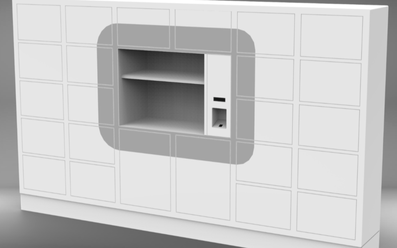 How does the smart locker system ensure the security of packages and belongings stored within them?